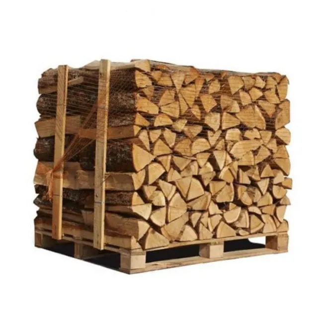 Box de 1,25 estéreos de 50cm de leña – palé de leña cortada y partida de 1,05m3