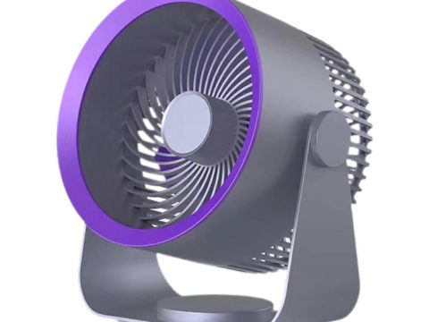 Ventilador de pared y sobremesa de circulación de aire, ventilador de mesa para casa, cocina, oficina, gris