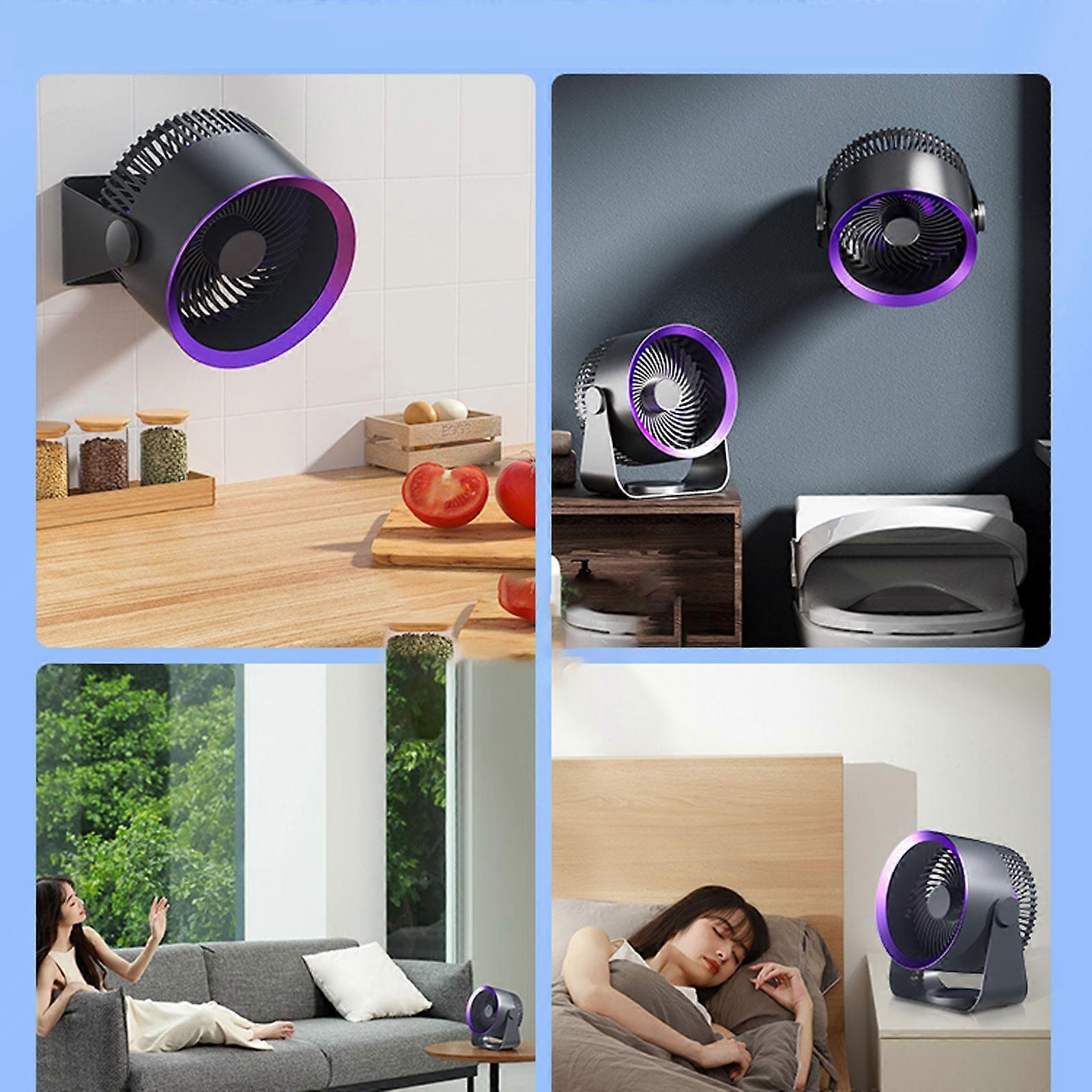 Ventilador de pared y sobremesa de circulación de aire, ventilador de mesa para casa, cocina, oficina, gris - Imagen 4