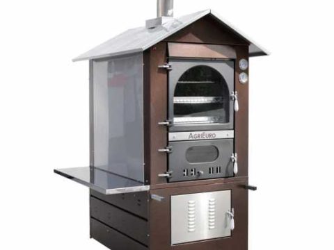 AgriEuro Magnus 100 Deluxe EXT – Horno de leña de acero de exterior – Cobre esmaltado – Inox