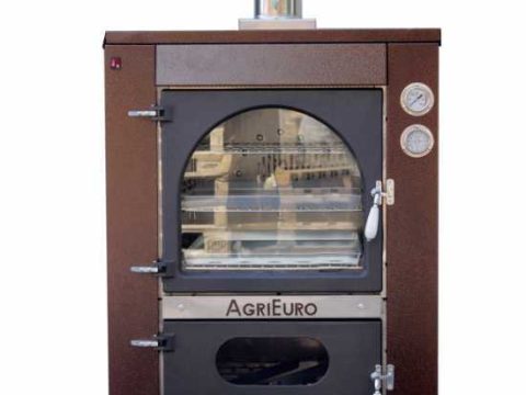AgriEuro Magnus 100 Deluxe INC – Horno de leña de acero empotrable – Cobre esmaltado – Inox