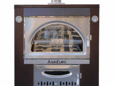AgriEuro Maximus 80 Deluxe INC – Horno empotrable de leña de acero – Cobre esmaltado – Inox