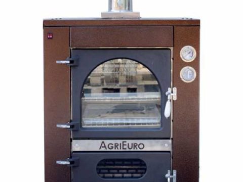 AgriEuro Medius 60 Deluxe INC – Horno de leña de acero empotrable – Cobre esmaltado – Inox
