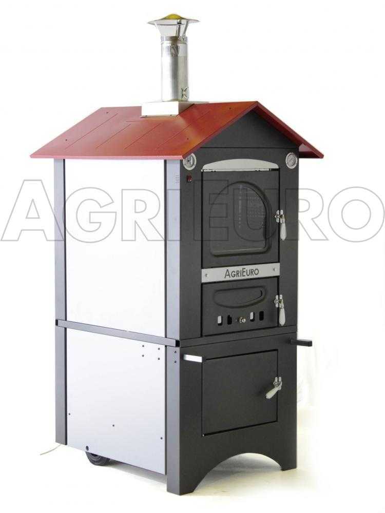 AgriEuro Medius 80 EXT – Horno de leña de acero de exterior – Ventilado – Techo rojo - Imagen 2