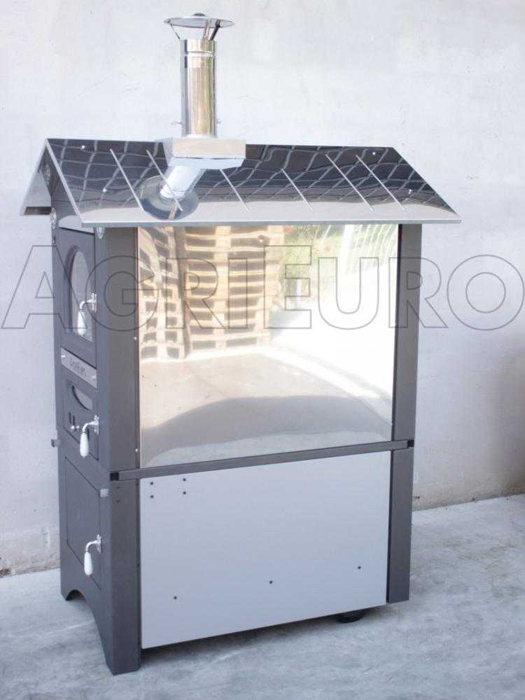 AgriEuro Medius Plus 100 EXT – Horno de leña de acero de exterior – ventilado, techo inox - Imagen 2