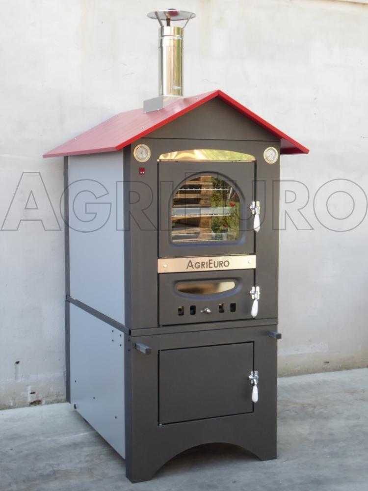 AgriEuro Medius Plus 100 EXT – Horno de leña de acero de exterior – Ventilado – Techo rojo - Imagen 5