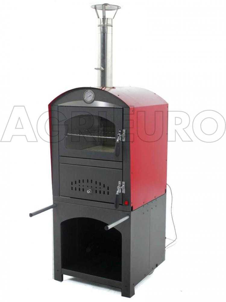 AgriEuro Minimus 50 Mini EXT – Horno de pizza de leña de acero de exterior – Techo rojo - Imagen 2