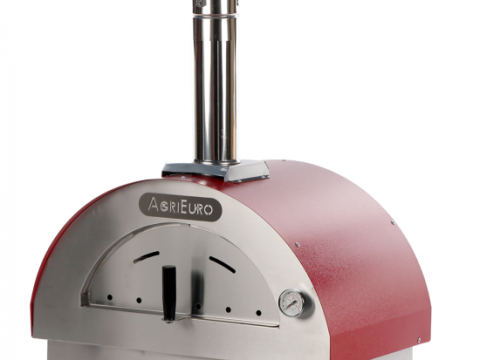 AgriEuro Quattro Stagioni Rojo – Horno de leña para pizza de exterior 60×40 – capacidad 1 pizza