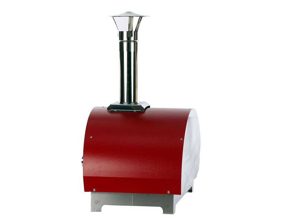 AgriEuro Quattro Stagioni Rojo – Horno de leña para pizza de exterior 60×40 – capacidad 1 pizza - Imagen 5