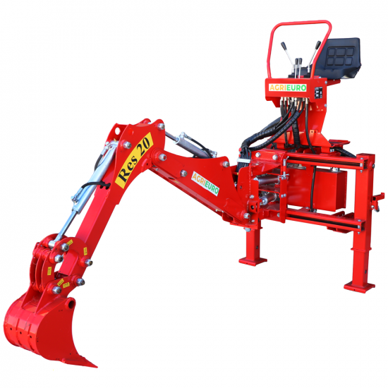 Agrieuro Top Line RES20 – Retroexcavadora para tractor con desplazamiento lateral
