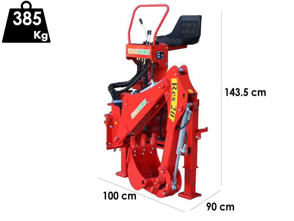Agrieuro Top Line RES20 – Retroexcavadora para tractor con desplazamiento lateral - Imagen 2