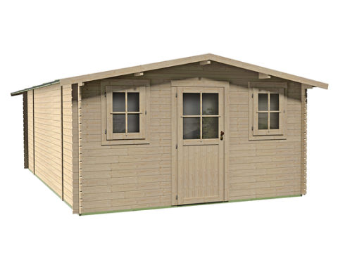 Alce Dublino Express 398 x 496 – Caseta de jardín de madera – Con ventanas – 398 x 496 x 229 cm