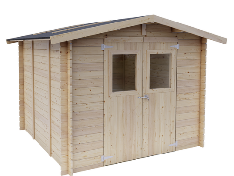 Alce Forrest 249×249 – Caseta de jardín de madera – Con ventanas y puerta de doble hoja – 249 x 249 x 204 cm