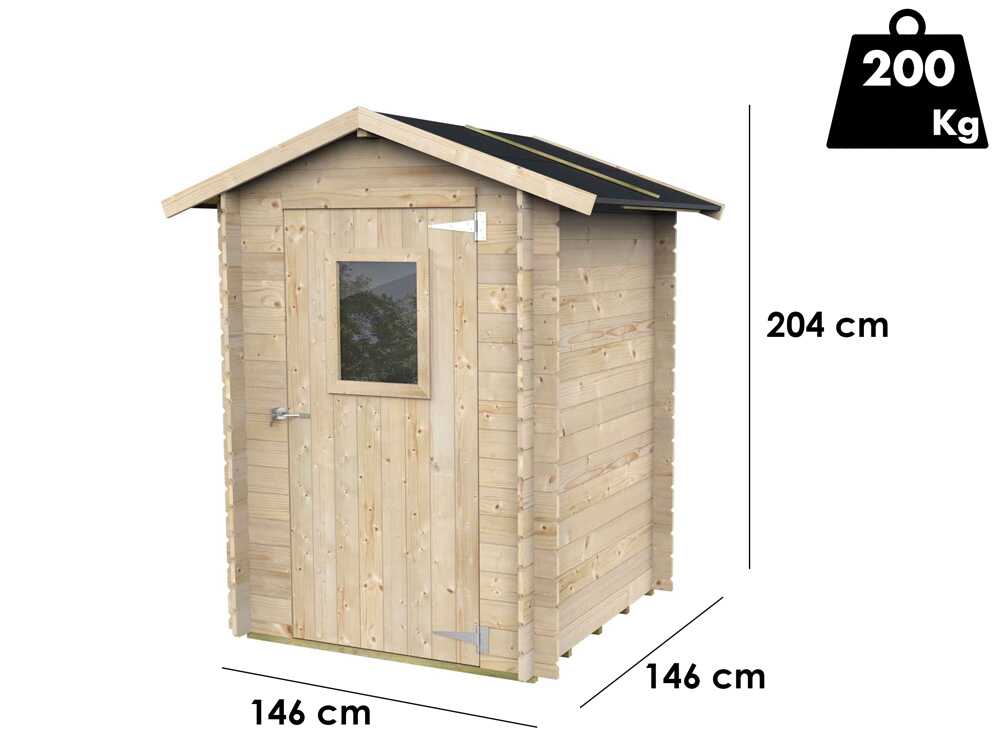 Alce Hobby 146×146 – Caseta de jardín de madera – Con ventana en la parte delantera – 146x146x204 cm - Imagen 4