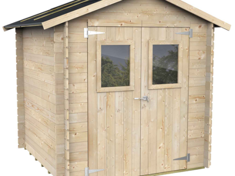 Alce Hobby 198×198 – Caseta de jardín de madera – Con ventanas y puerta de doble hoja – 198x198x215 cm