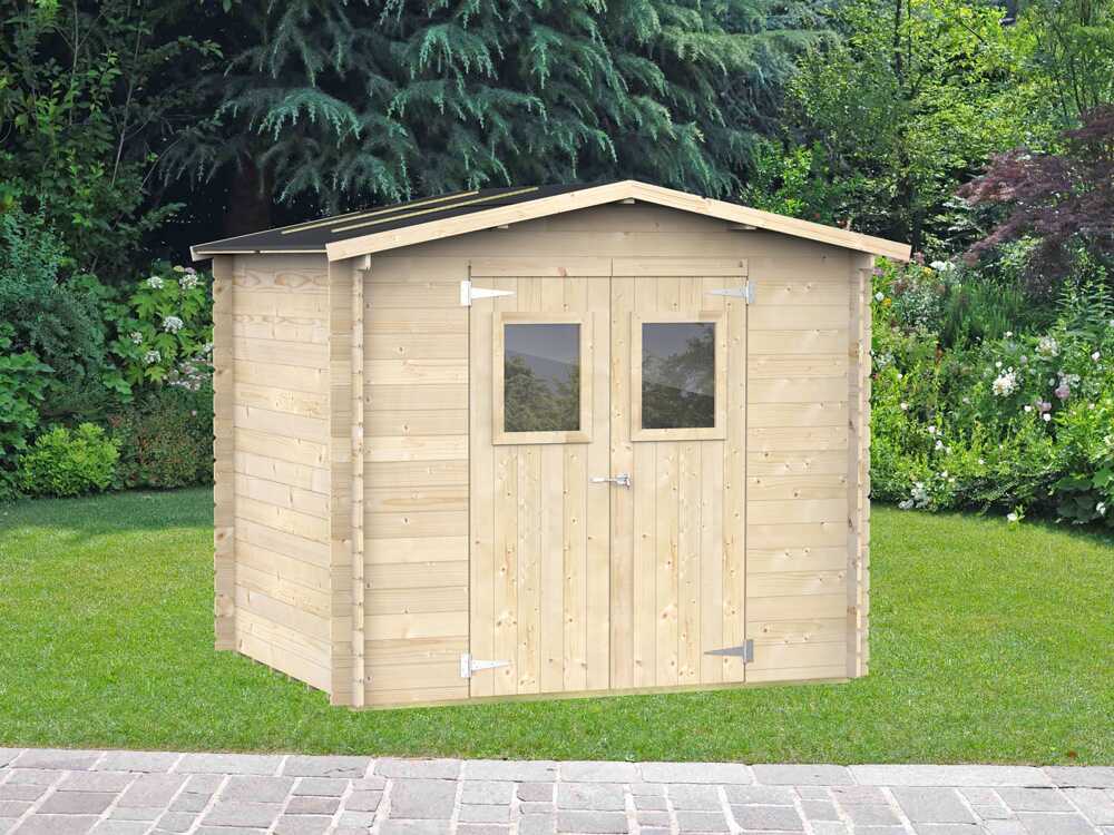Alce Hobby 248×198 – Caseta de jardín de madera – Con ventanas y puerta de doble hoja – 248x198x217 cm - Imagen 3