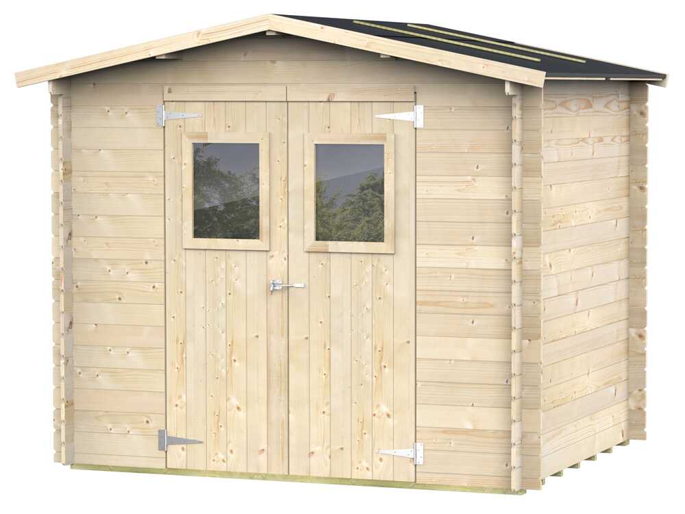 Alce Hobby 248×198 – Caseta de jardín de madera – Con ventanas y puerta de doble hoja – 248x198x217 cm - Imagen 5