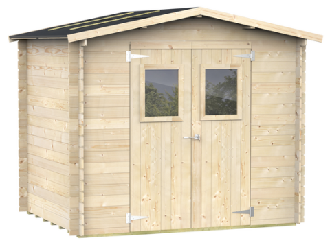 Alce Hobby 248×198 – Caseta de jardín de madera – Con ventanas y puerta de doble hoja – 248x198x217 cm