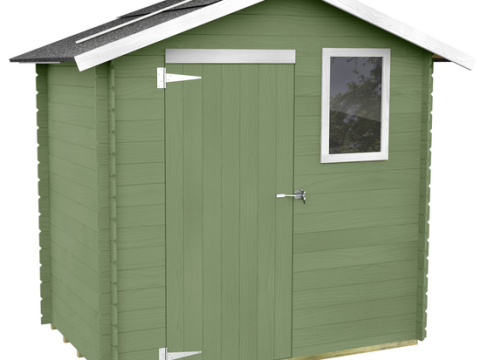 Alce Livia 198×130 verde – Caseta de jardín de madera – Con ventana frontal – 198x130x205 cm