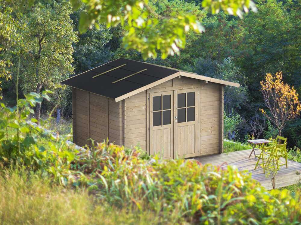 Alce Opera 215×180 – Caseta de jardín de madera – Con ventanas y puerta de doble hoja – 215x180x207 cm - Imagen 2