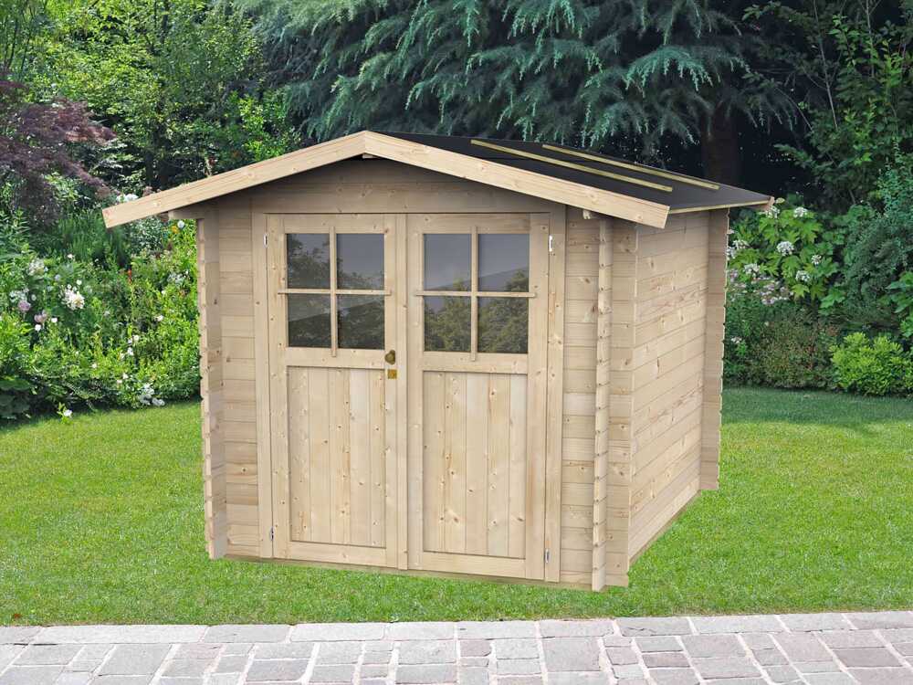 Alce Opera 215×180 – Caseta de jardín de madera – Con ventanas y puerta de doble hoja – 215x180x207 cm - Imagen 3