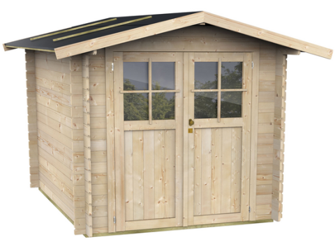 Alce Opera 215×180 – Caseta de jardín de madera – Con ventanas y puerta de doble hoja – 215x180x207 cm