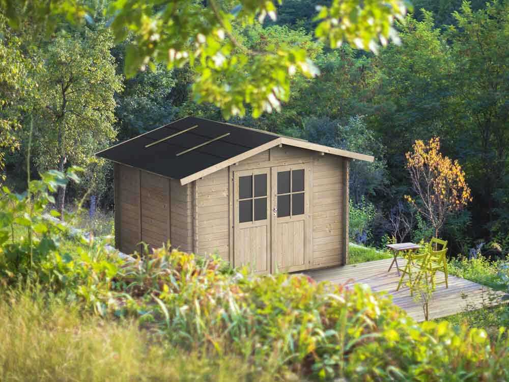 Alce Opera 215×250 – Caseta de jardín de madera – Con ventanas y puerta de doble hoja – 215x250x207 cm - Imagen 2