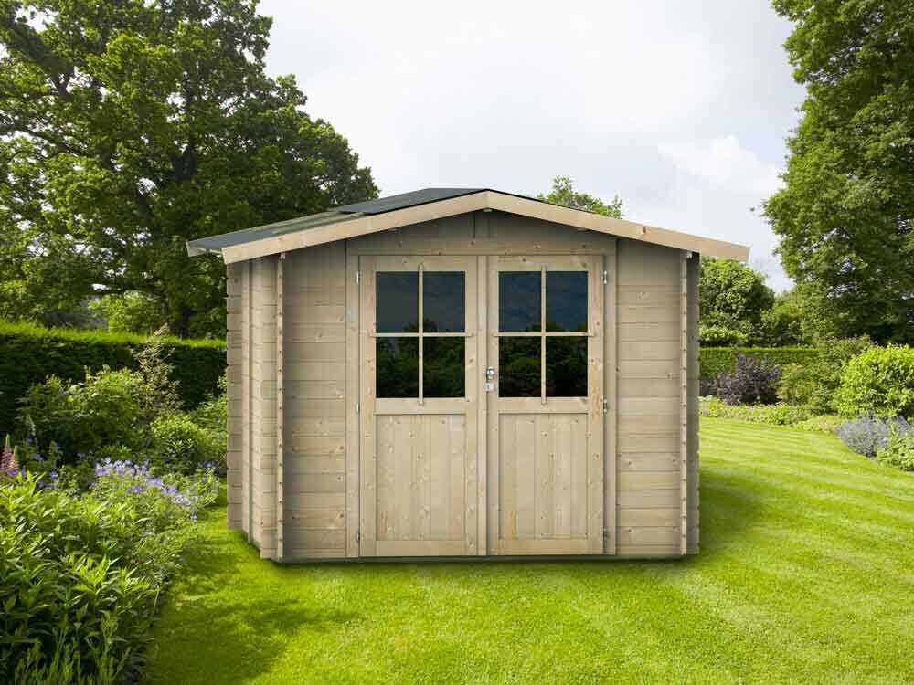 Alce Opera 215×250 – Caseta de jardín de madera – Con ventanas y puerta de doble hoja – 215x250x207 cm - Imagen 3