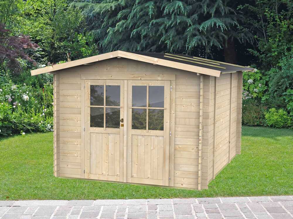 Alce Opera 215×250 – Caseta de jardín de madera – Con ventanas y puerta de doble hoja – 215x250x207 cm - Imagen 4