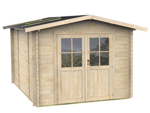 Alce Opera 215×250 – Caseta de jardín de madera – Con ventanas y puerta de doble hoja – 215x250x207 cm