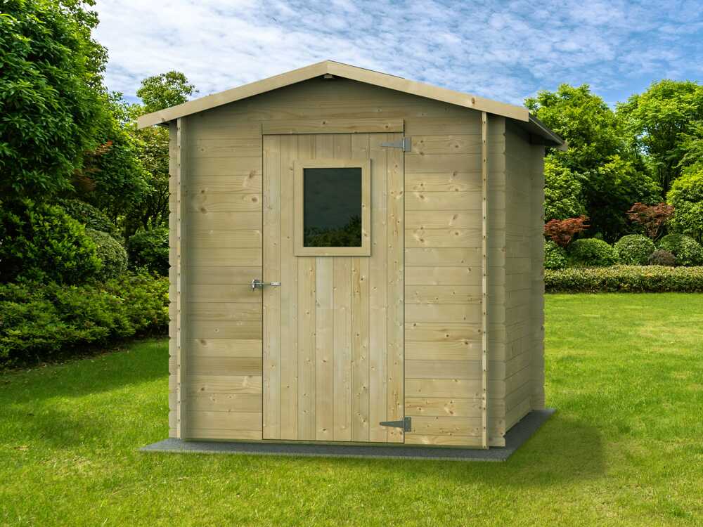 Alce Regis 198×198 – Caseta de jardín de madera – Con ventana frontal – 198x198x216 cm - Imagen 2
