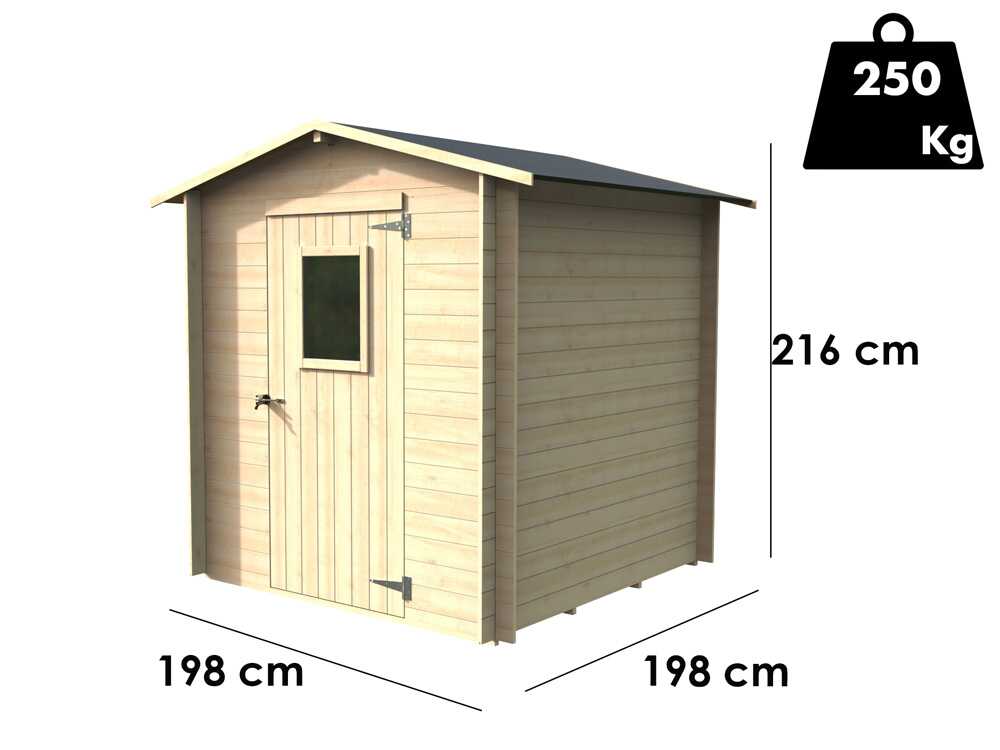 Alce Regis 198×198 – Caseta de jardín de madera – Con ventana frontal – 198x198x216 cm - Imagen 5