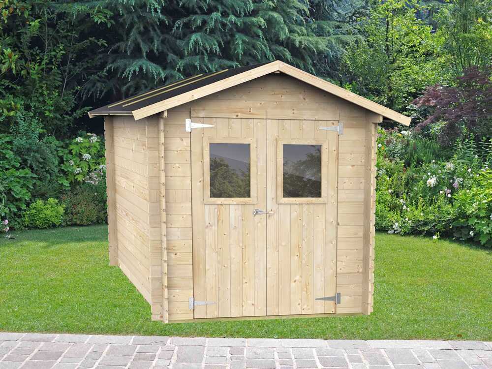 Alce Roby 198×198 – Caseta de jardín de madera – Con ventanas y puerta de doble hoja – 198x198x215 cm - Imagen 3