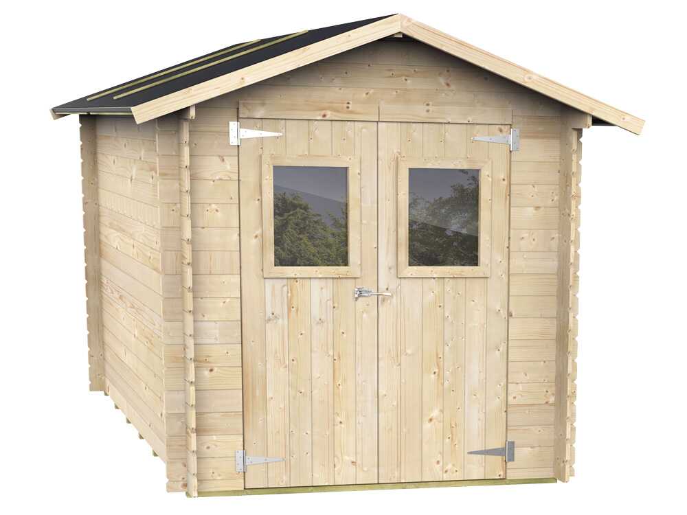 Alce Roby 198×198 – Caseta de jardín de madera – Con ventanas y puerta de doble hoja – 198x198x215 cm - Imagen 5