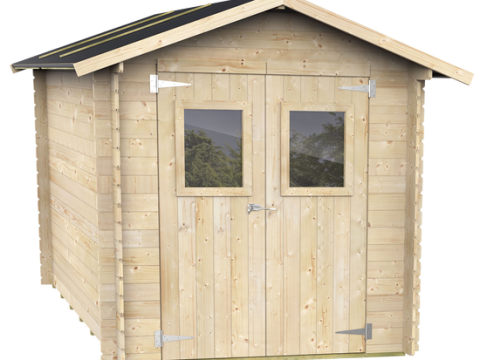 Alce Roby 198×198 – Caseta de jardín de madera – Con ventanas y puerta de doble hoja – 198x198x215 cm