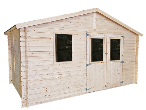 Alce Sara 396×396 – Caseta de jardín de madera – Con ventanas – 396 x 396 x 236