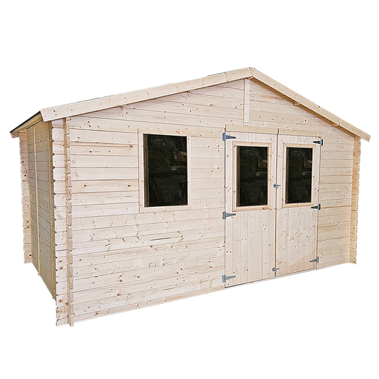 Alce Sara 396×396 – Caseta de jardín de madera – Con ventanas – 396 x 396 x 236