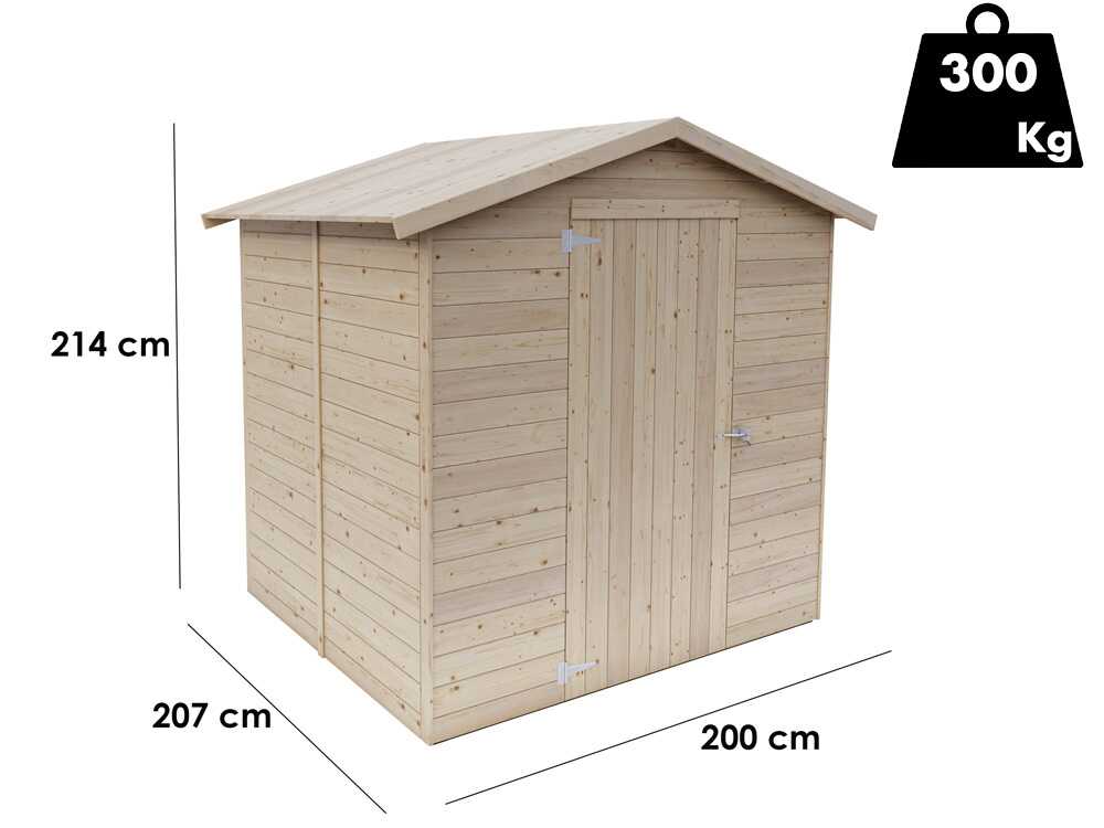 Alce Stefy 200×207 – Caseta de jardín de madera – 200x207x214 cm - Imagen 4