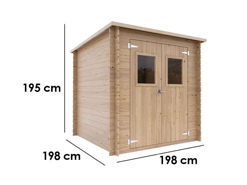 Alce Vibo 198 x 198 cm – Caseta de jardín de madera – Con ventanas frontales – 198 x 198 x 195 cm - Imagen 3