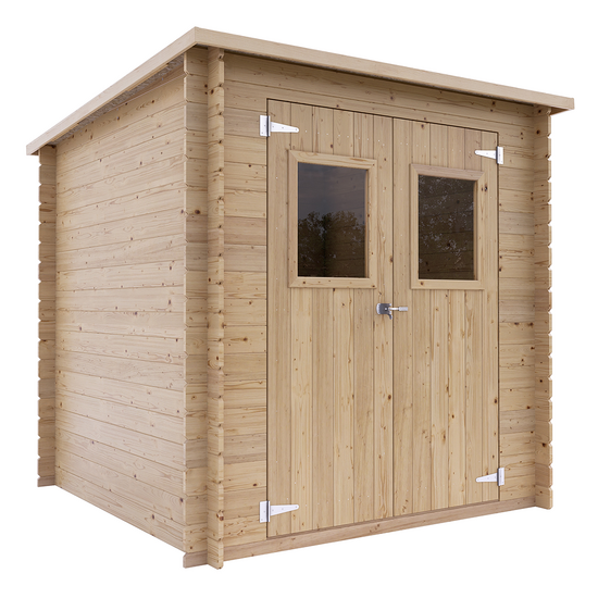 Alce Vibo 198 x 198 cm – Caseta de jardín de madera – Con ventanas frontales – 198 x 198 x 195 cm