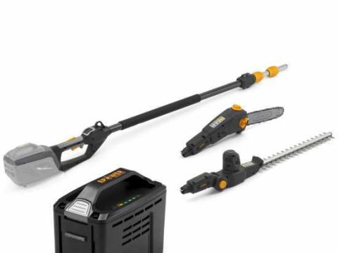 ALPINA AMT48Li kit – Cortasetos y podadora de altura multifunción con pértiga – Batería de 48V 2Ah