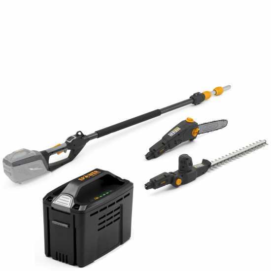 ALPINA AMT48Li kit – Cortasetos y podadora de altura multifunción con pértiga – Batería de 48V 2Ah