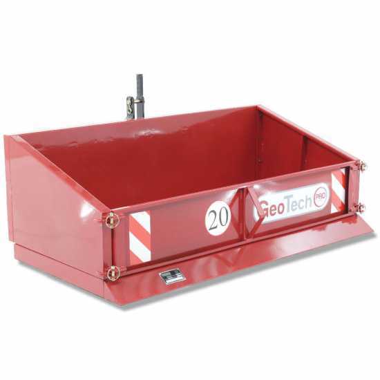 Caja agrícola para tractor GeoTech PRO TB150 basculante de metal – cuchilla rascadora