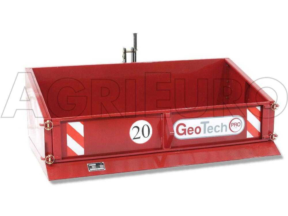 Caja agrícola para tractor GeoTech PRO TB150 basculante de metal – cuchilla rascadora - Imagen 4