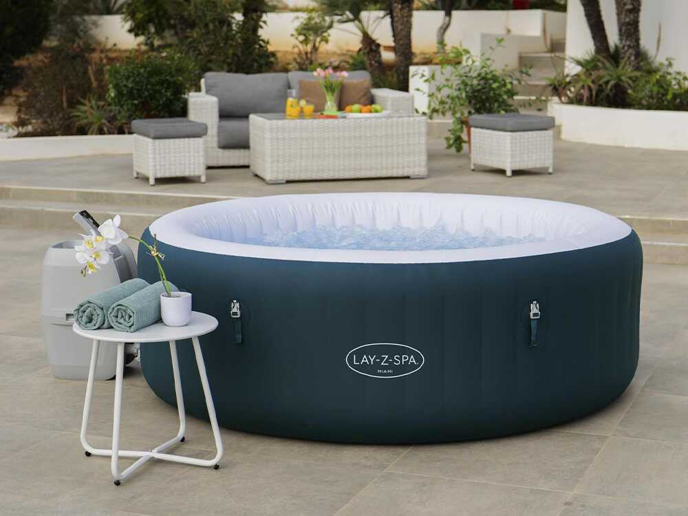 Bestway Lay-Z-Spa Miami AirJet 6001D verde – Ø196×66 cm – Spa hinchable para 5-6 personas - Imagen 4