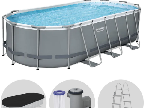 Bestway Power Steel 56710 – 549 x 274 x 122 cm – Piscina ovalada