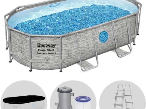 Bestway Power Steel Swim Vista 56714 – 427 x 250 x 100 cm – Piscina ovalada