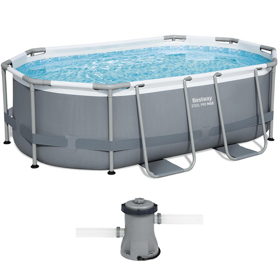 Bestway Steel Pro Max 5614A – 305x200x84 cm – Piscina ovalada + Bomba de filtración 16 W