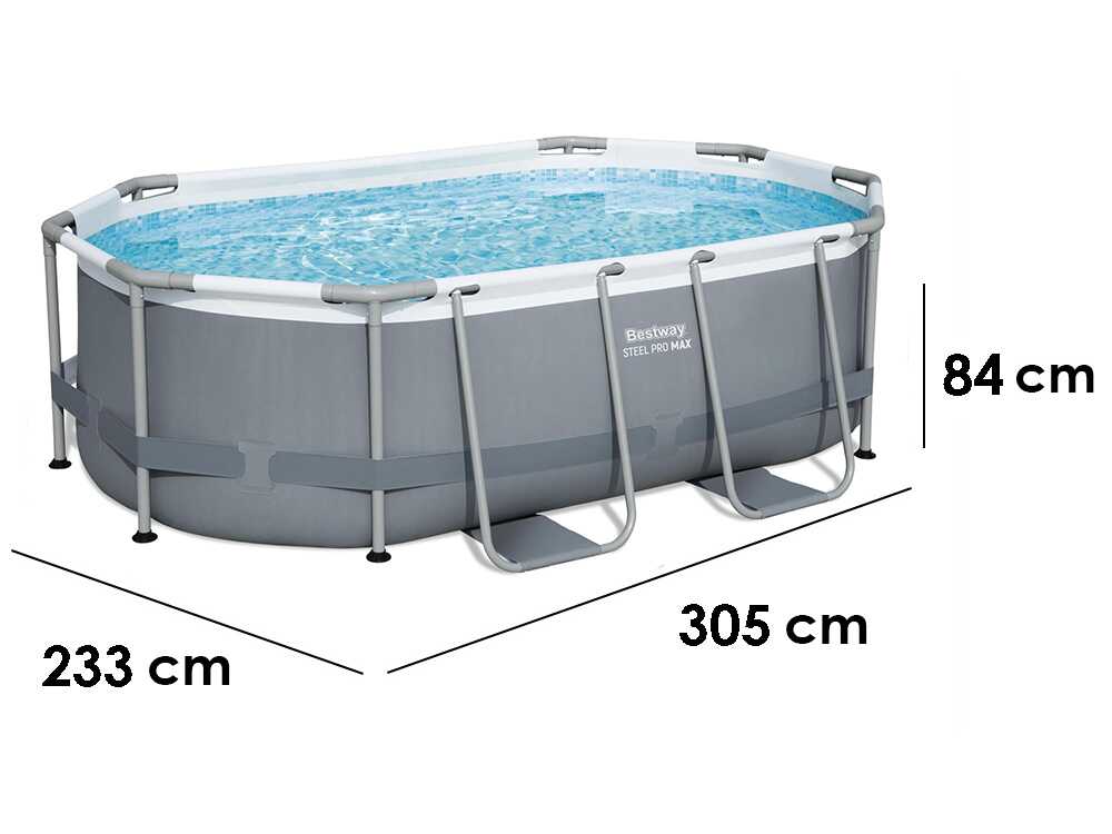 Bestway Steel Pro Max 5614A – 305x200x84 cm – Piscina ovalada + Bomba de filtración 16 W - Imagen 2