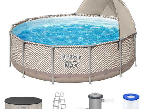 Bestway Steel Pro max 561FY – Ø396×107 cm – Piscina redonda para 7-8 personas